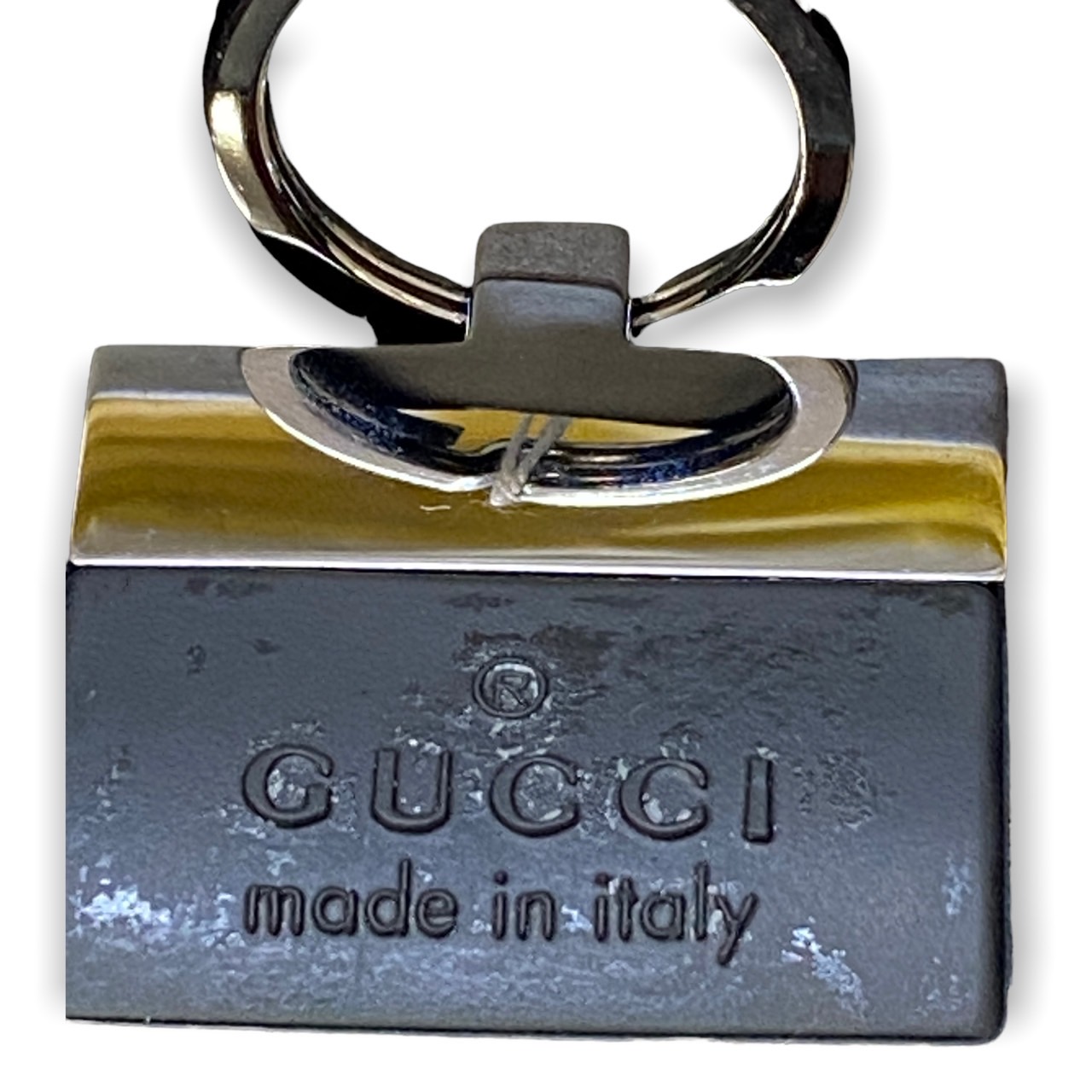 GUCCI キーリング ロゴラバー部 表面加工劣化